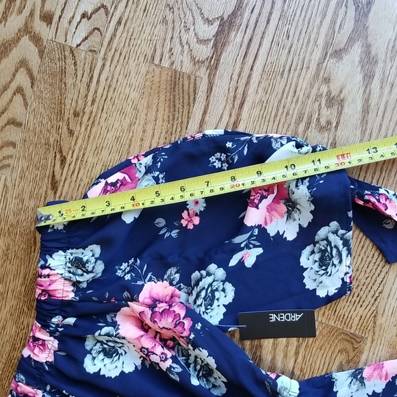 (M) NWT Ardene Floral Print Cold Shoulder Dress Summer Bohemian Indie Vacation - Picture 5 of 13